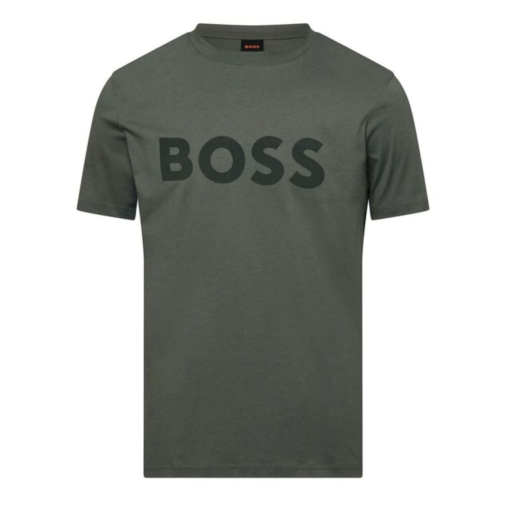 Boss Mens Thinking 1 Signature Logo Regular T-Shirt / Dark Grey
